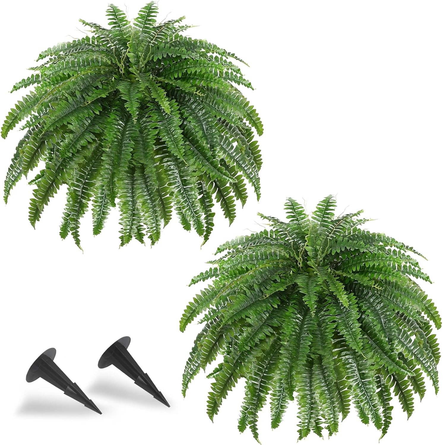 2 PCS Artificial Ferns for Outdoors, 50″ Fake Ferns Artificial Plants Large Real