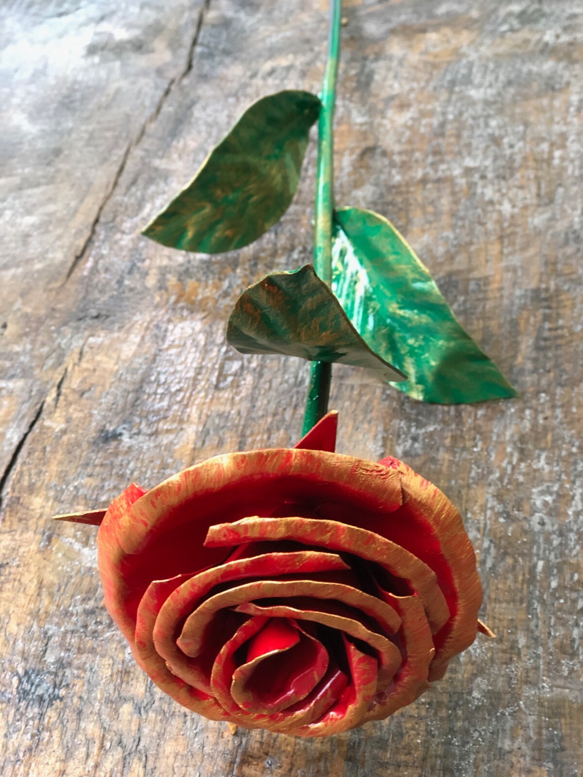 flower rose golden color dekoration floral metal roses steel for a gift