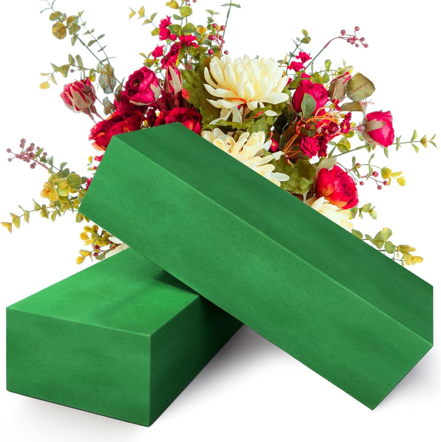 Pack of 2 Large Size Floral Foam Blocks for Fresh and Artificial Flowers 9” L…