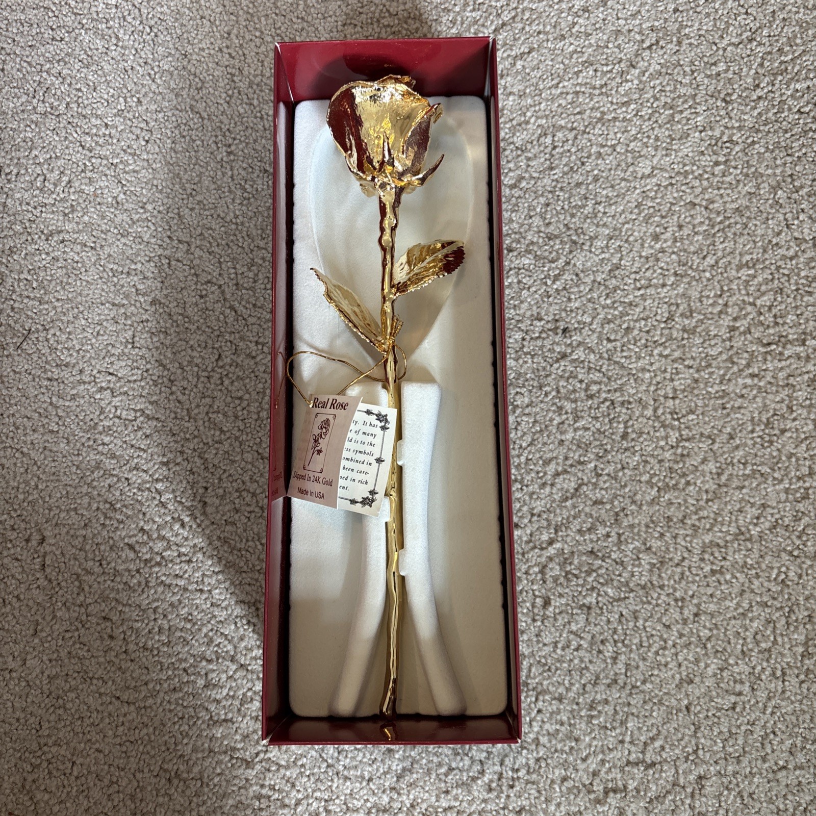 REAL 24K Gold Dipped Rose by Living Gold Co. USA w/ Certificate – Luxury Gift