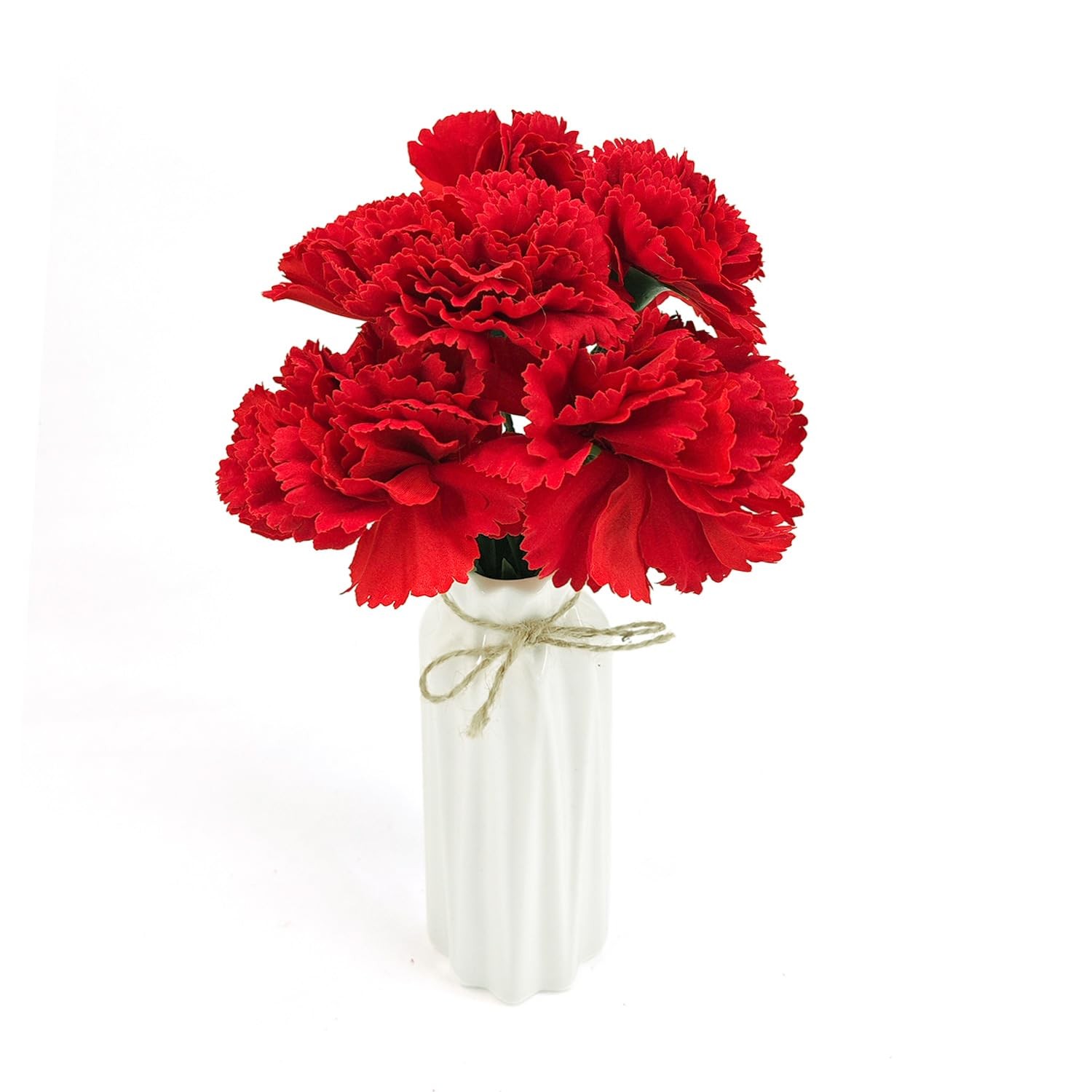 Artificial Flowers Dark Red Carnation 6 pcs
