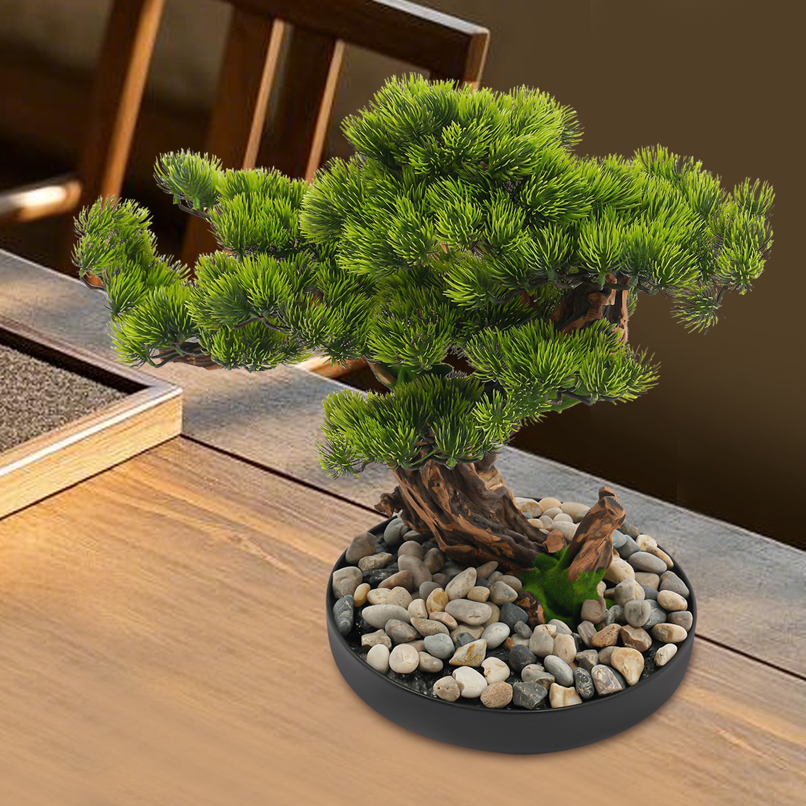 Desktop Artificial Bonsai Tree Artificial Bonsai Pine Tree Realistic Fake Plant