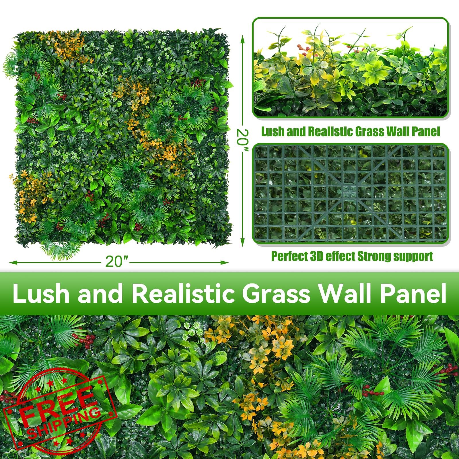EverNature Grass Wall Panels 20×20 16pc Tropical Forest