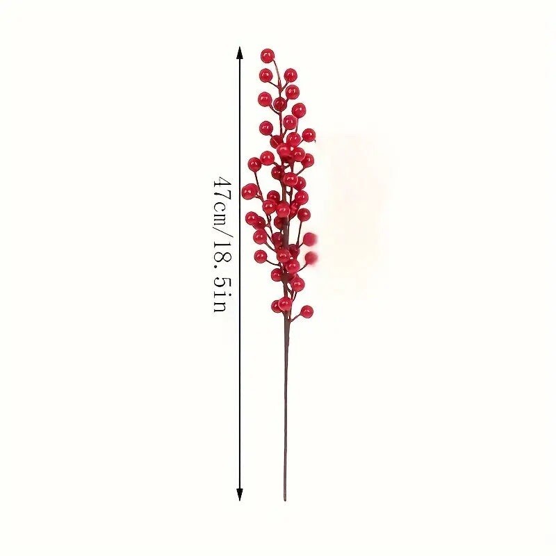 12pcs, Lunar New Year, New Year, Christmas Red Berry Stems