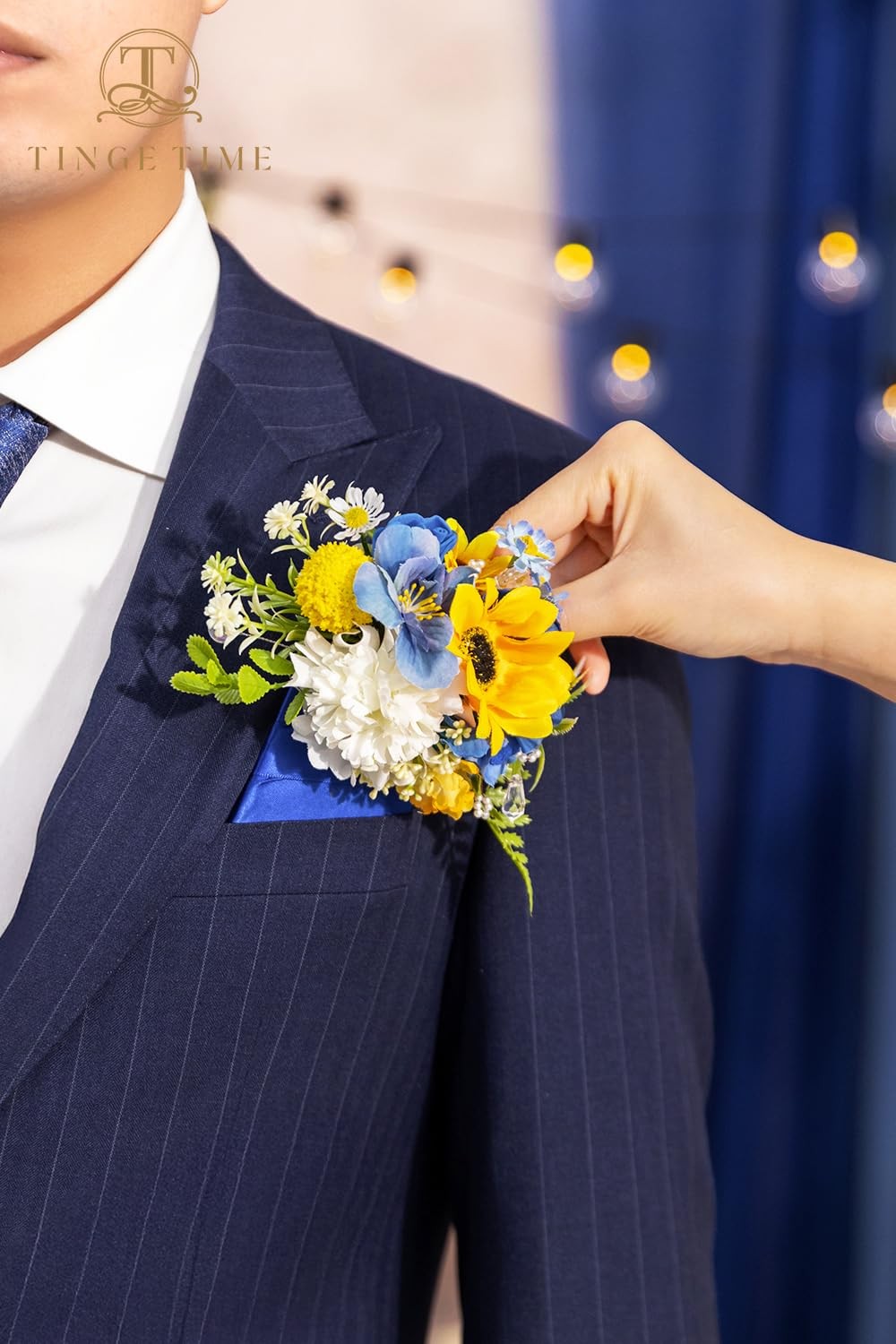 Wedding Prom Homecoming Graduation Sunflower Boutonniere Suit Decor