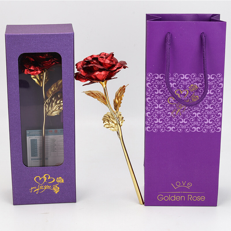 Gold Plated Real Rose 24K Dipped Flower Valentine’s Day Love Gift For Her Decor
