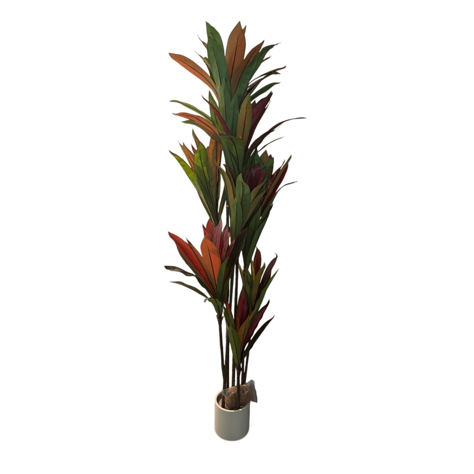 6FT Artificial Dracaena Tree 132 Leaves White Planter Faux Indoor Tropical Decor