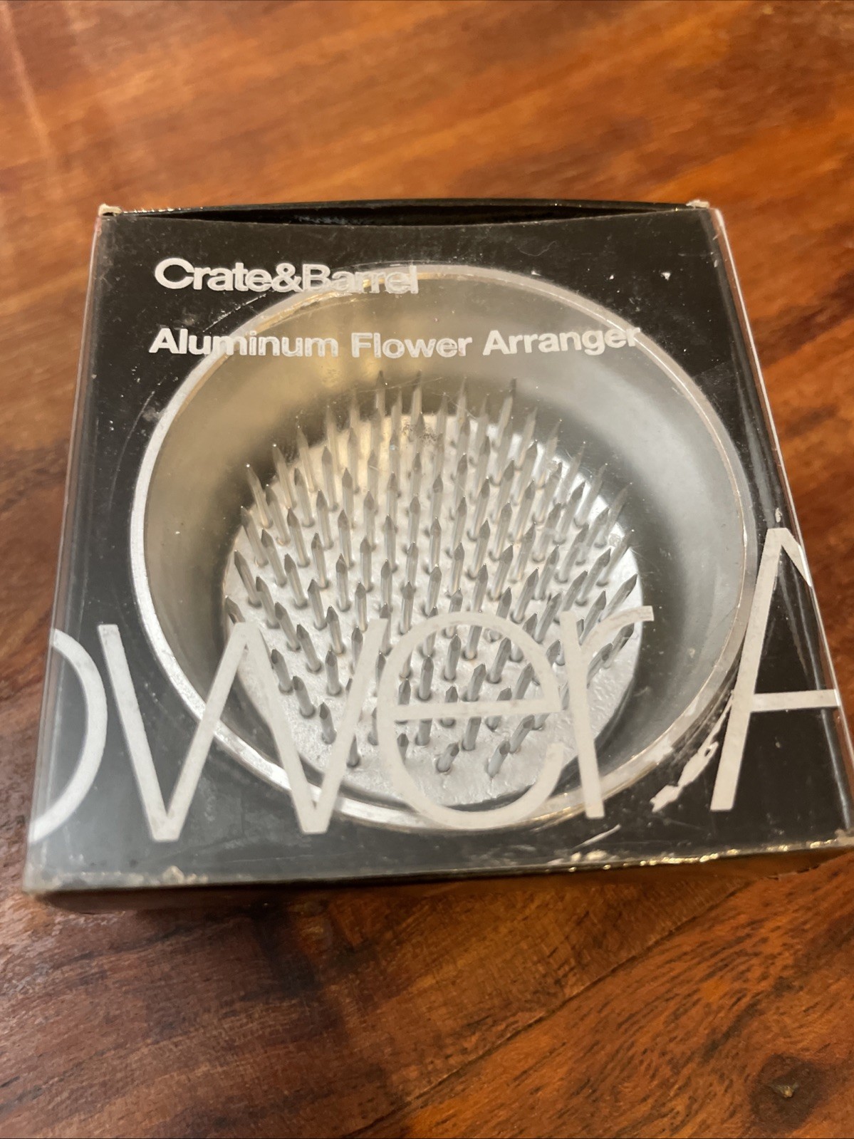 Crate & Barrel Flower Floral Frog 2.5 Inch Round Spiked Aluminum Flower arenger