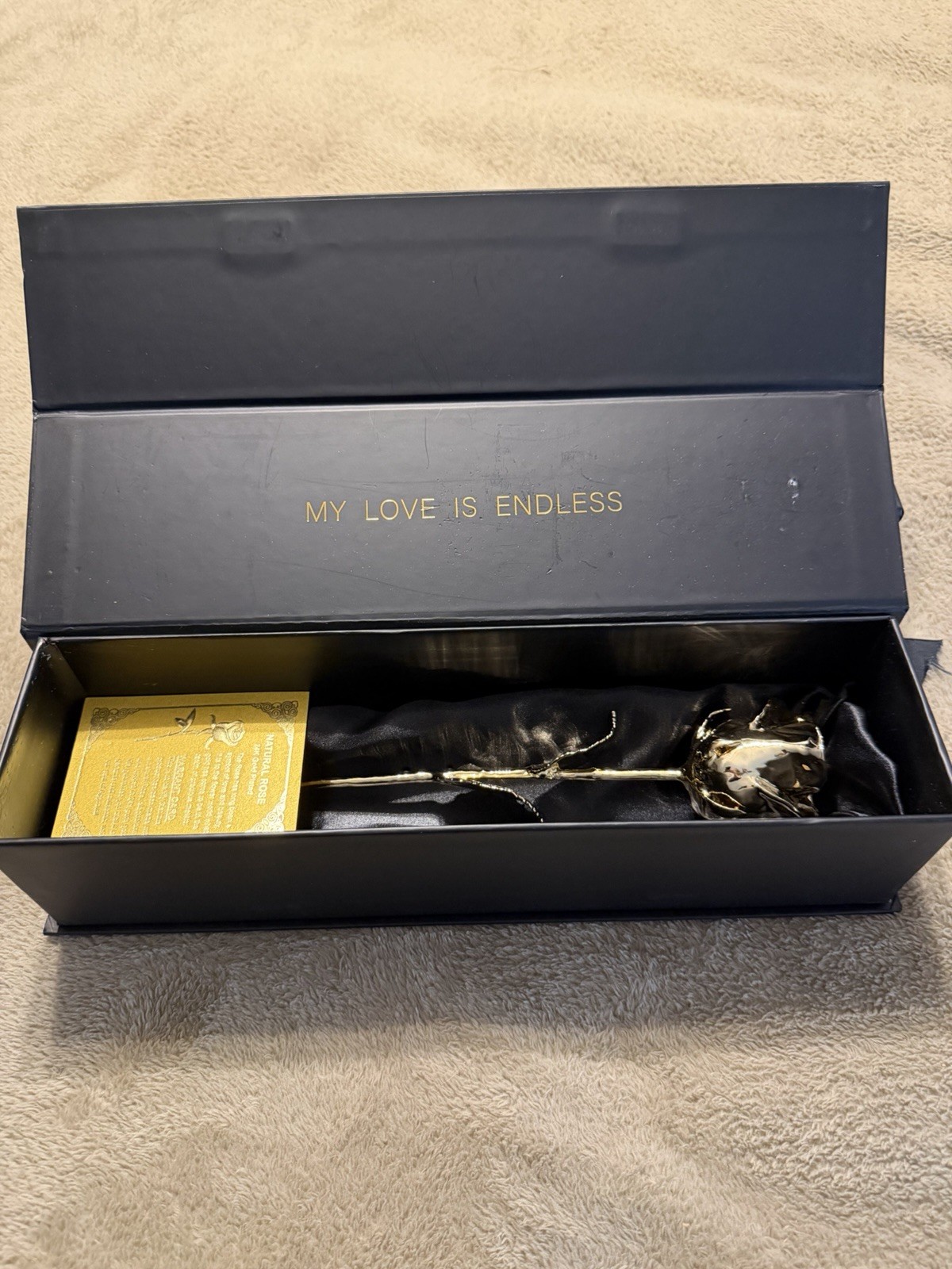 RYGALIA 24K Gold Dipped Fresh Rose Flower Stem, Lux Collection Gift Box