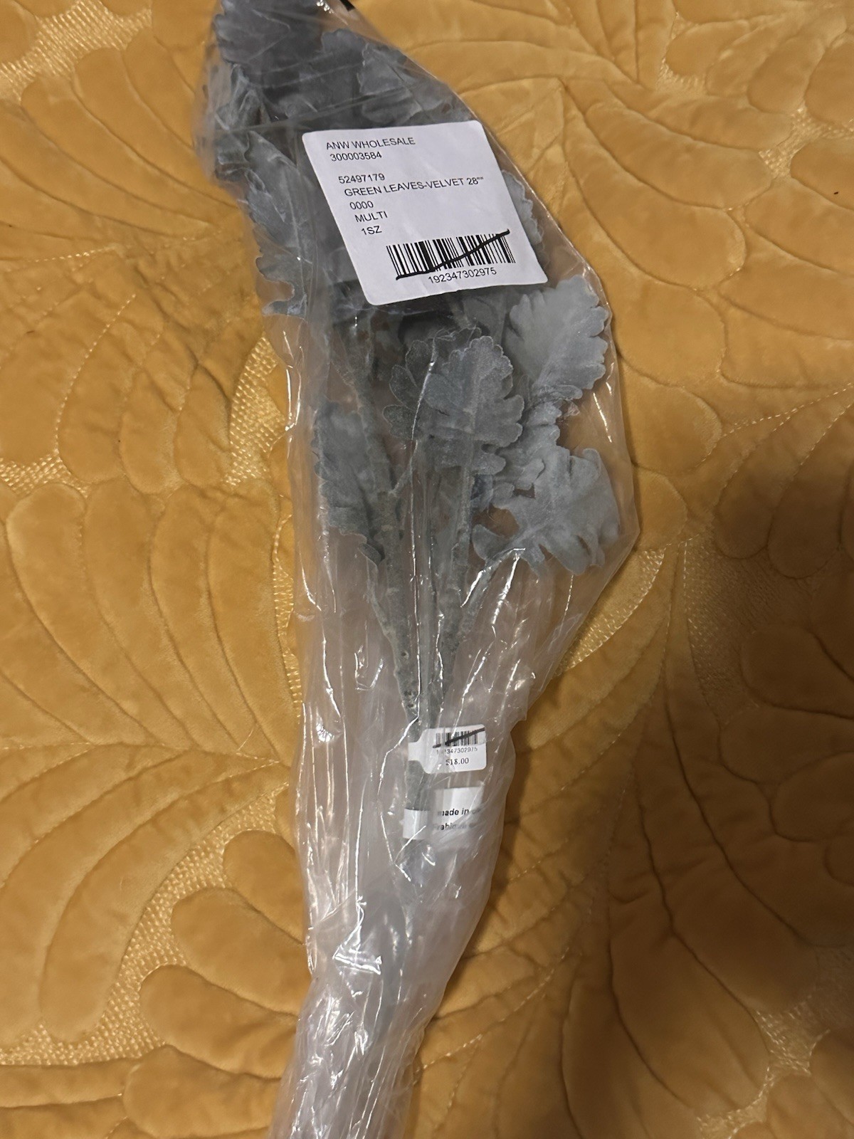 Terrain Anthropologie Green Velvet Leaves