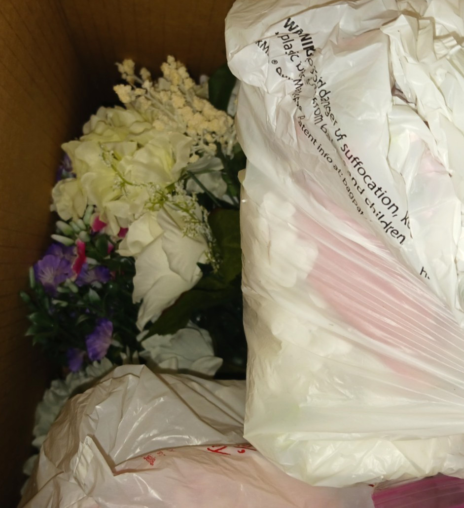 HUGE Assorted Lot Box of Artificial Faux Fake Flowers For Crafting Decor Display
