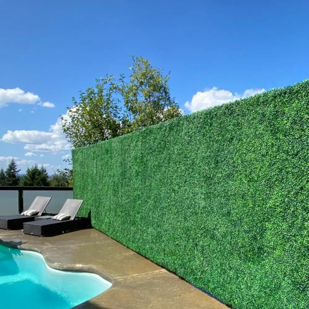 24 Piece20 In. H X 20 In. W Artificial Boxwood Hedges Plastic Grass Wall Panels