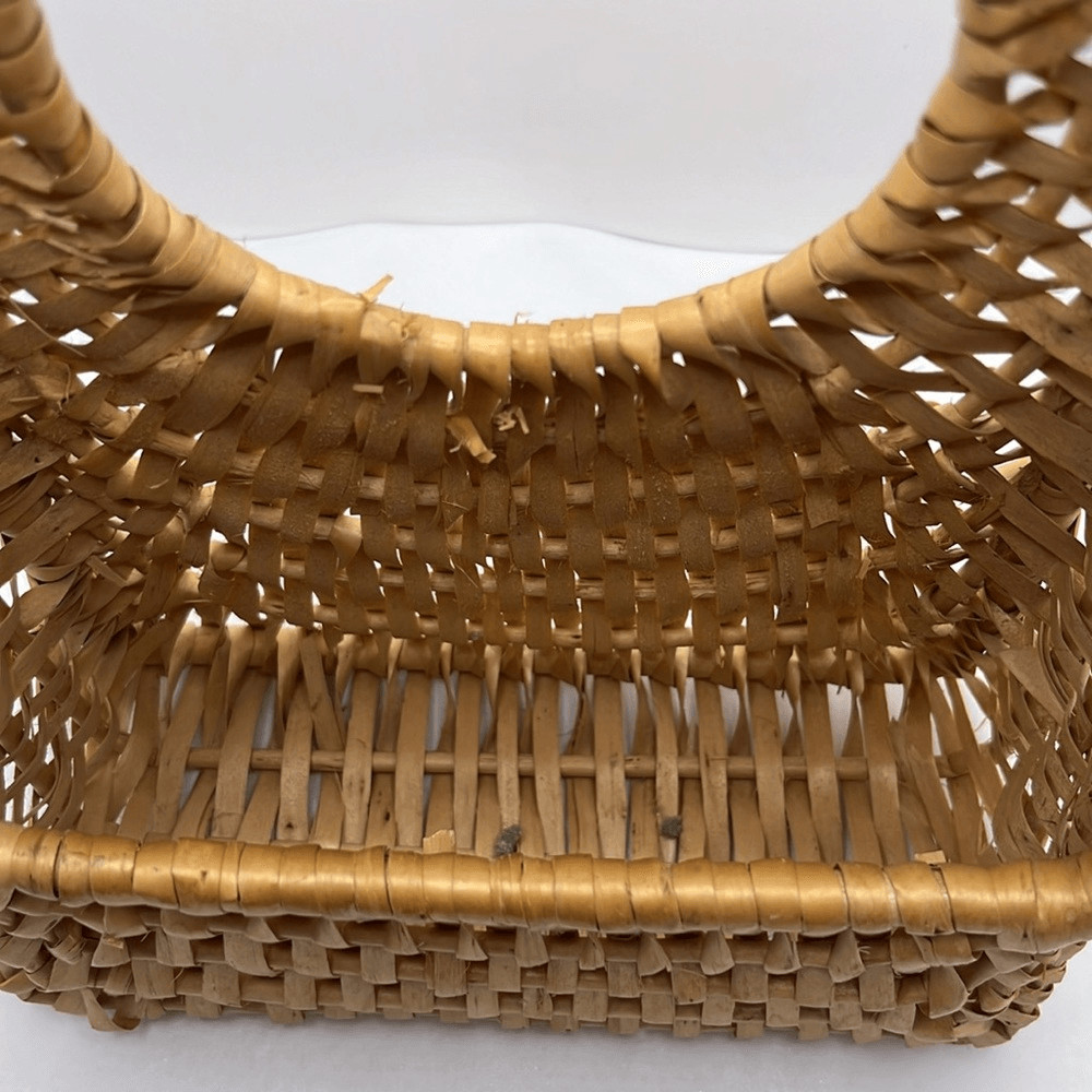 Farmhouse Woven Door Knob Irregular Basket with Faux Fall Autumn Flowers