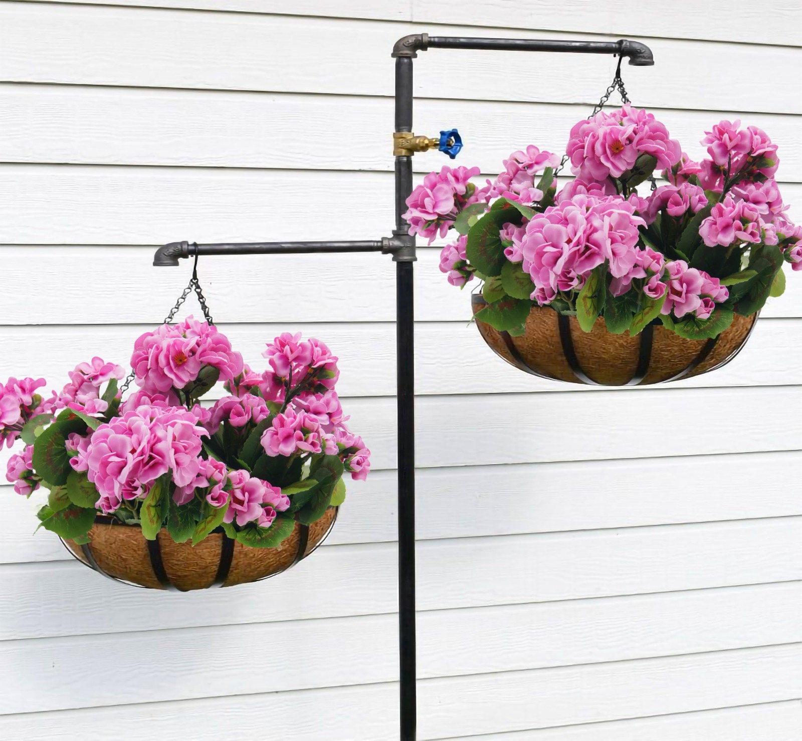 5PCS Artificial Geranium Silk Flowers for Outdoors UV Resistant Bush Faux Flo…