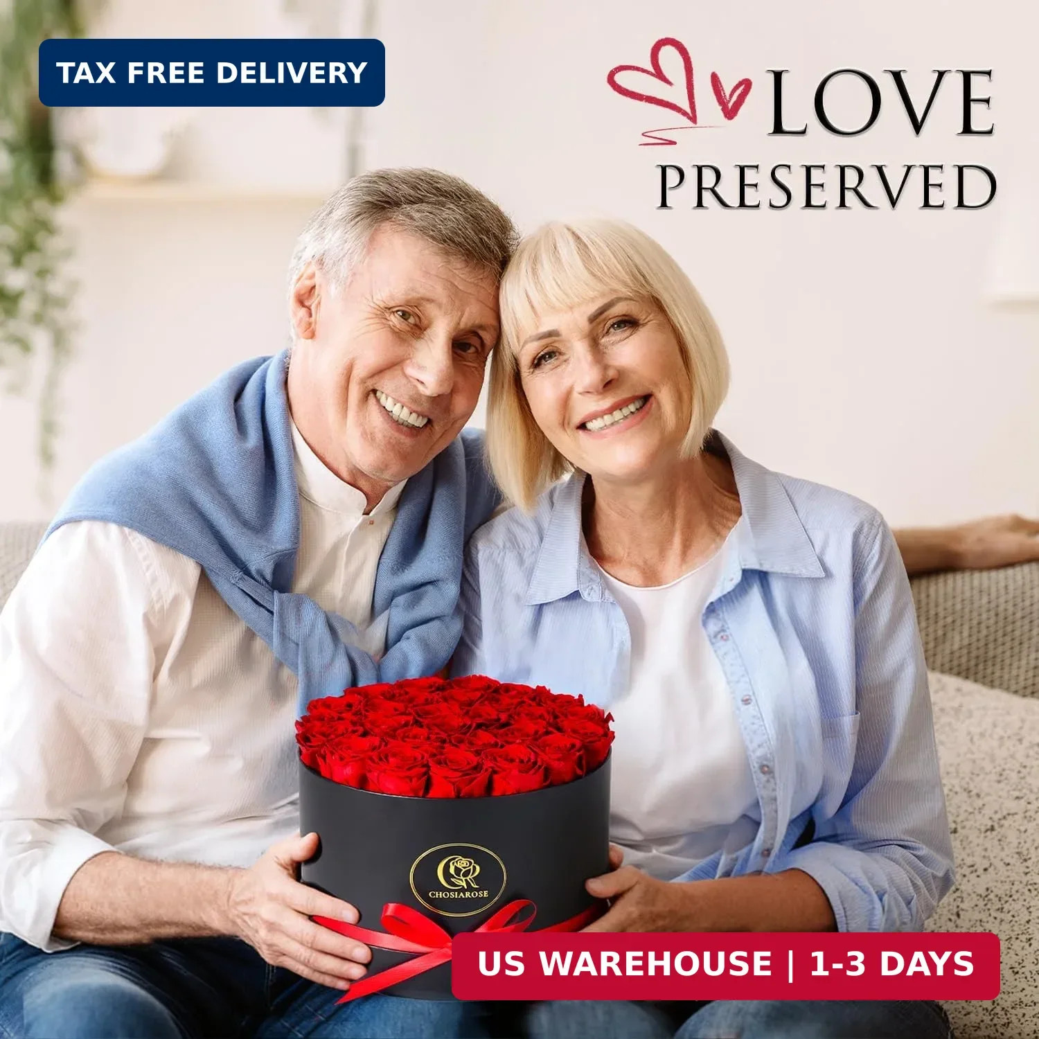 Flowers Forever Preserved Roses – 27 Preserved Flowers for Delivery Women Birthd