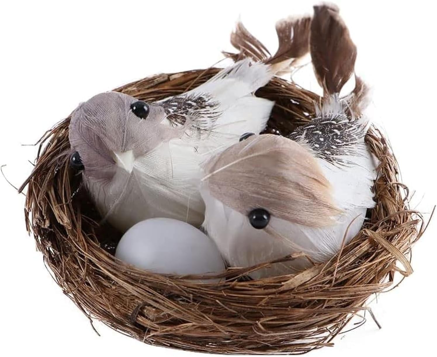 1Set Simulation Bird Nest with Bird and Eggs Decor, Fake Foam Feather Birds, …