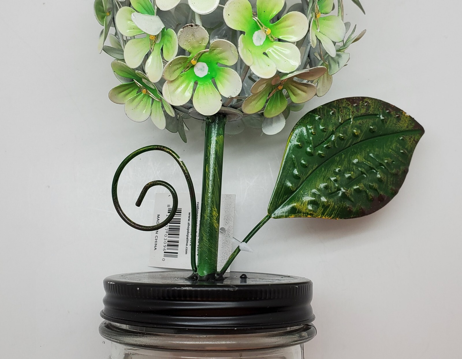 LED Lighted Metal Hydrangea in Jar with fairy ligh, Ultimate In.. Green. Q7