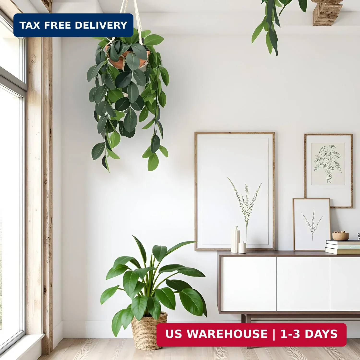 Hanging Plants Artificial Decor, Fake Hanging Plant in Clay Pot Artificial Hangi