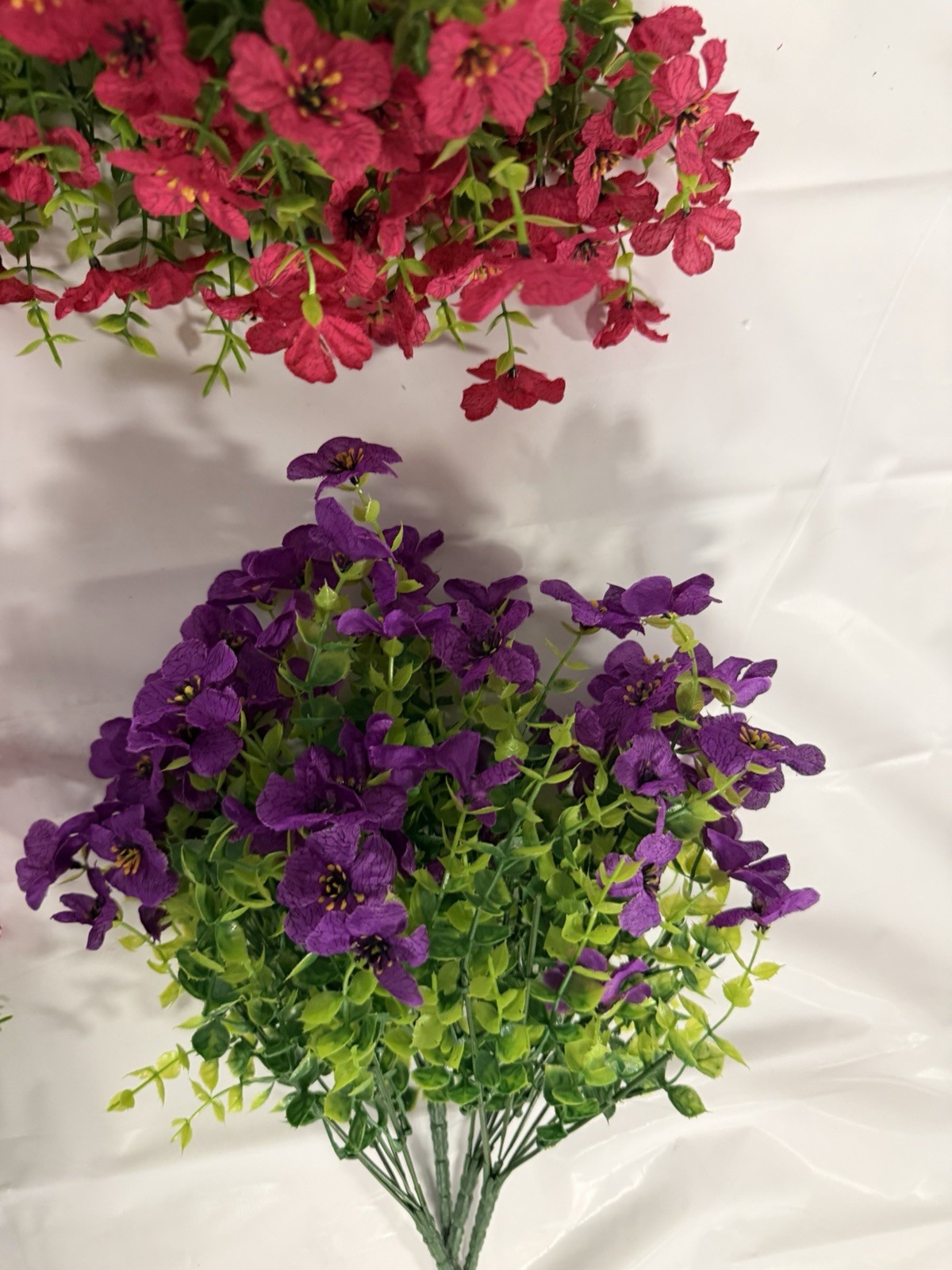 Artificial Flowers for Outdoors,12 Bundles UV Resistant Artificial Flowers Decor