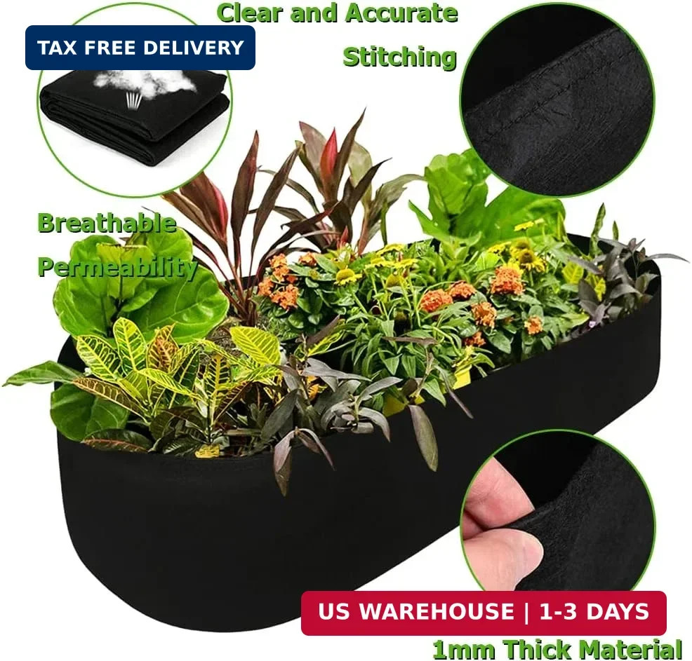 Fabric Raised Garden Bed, Raised Planters for Outdoor Plants, Rectangle Garden G