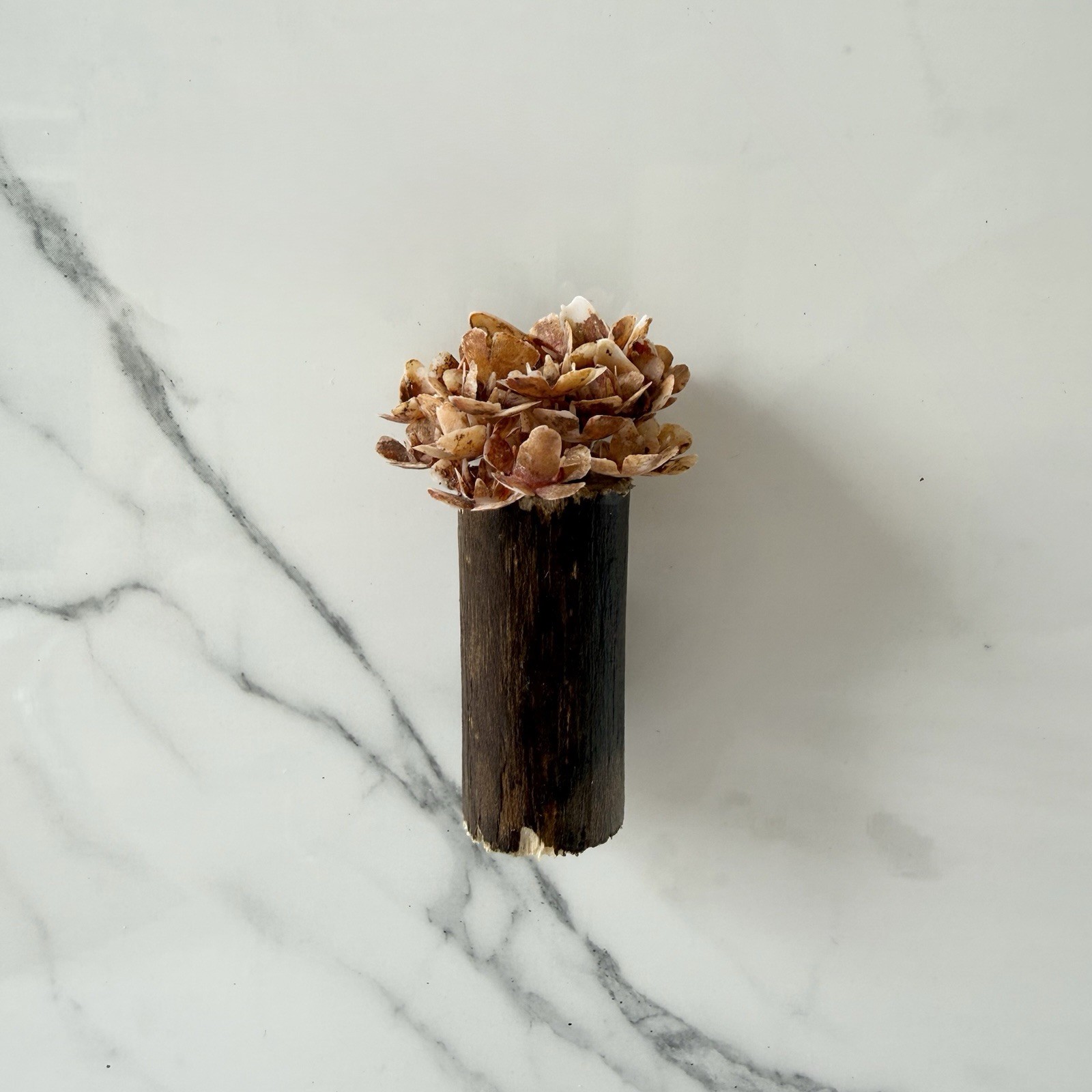 Handmade Mini Rust Faux Flower Bunch Magnet In Stick Vase