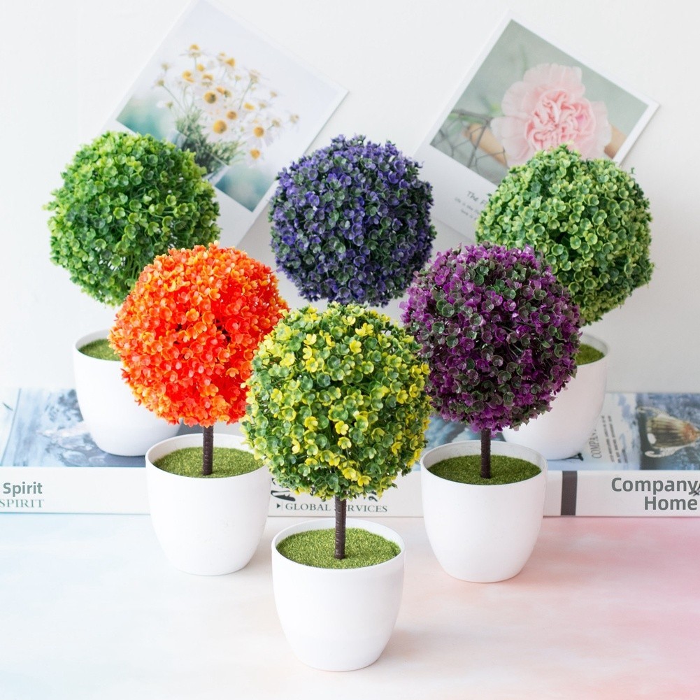 25cm Tall Sakura Snow Ball Plant for For MINIature Round Ball Home Styling