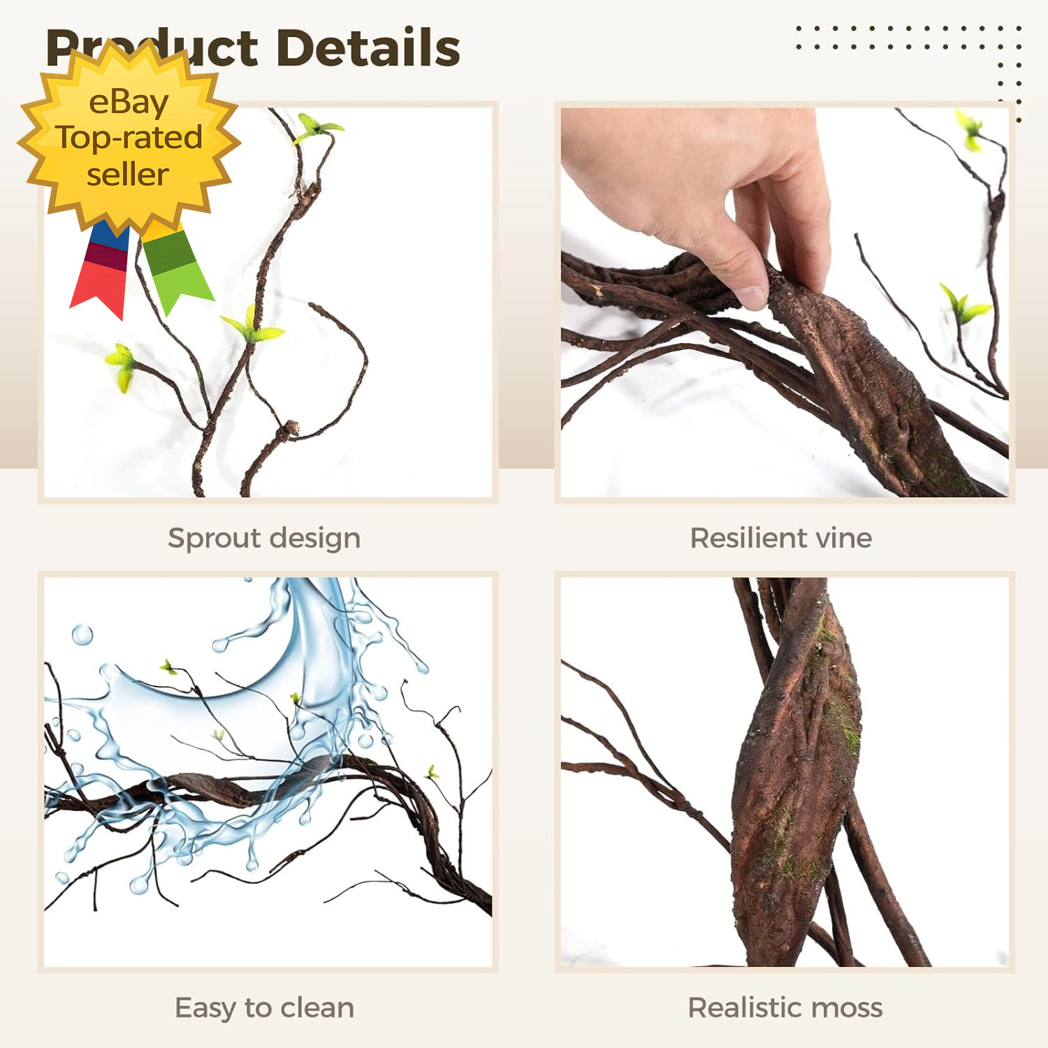 Artificial Hanging Tree Branch Vine 67 Inch Decorative Rattan for Home Events