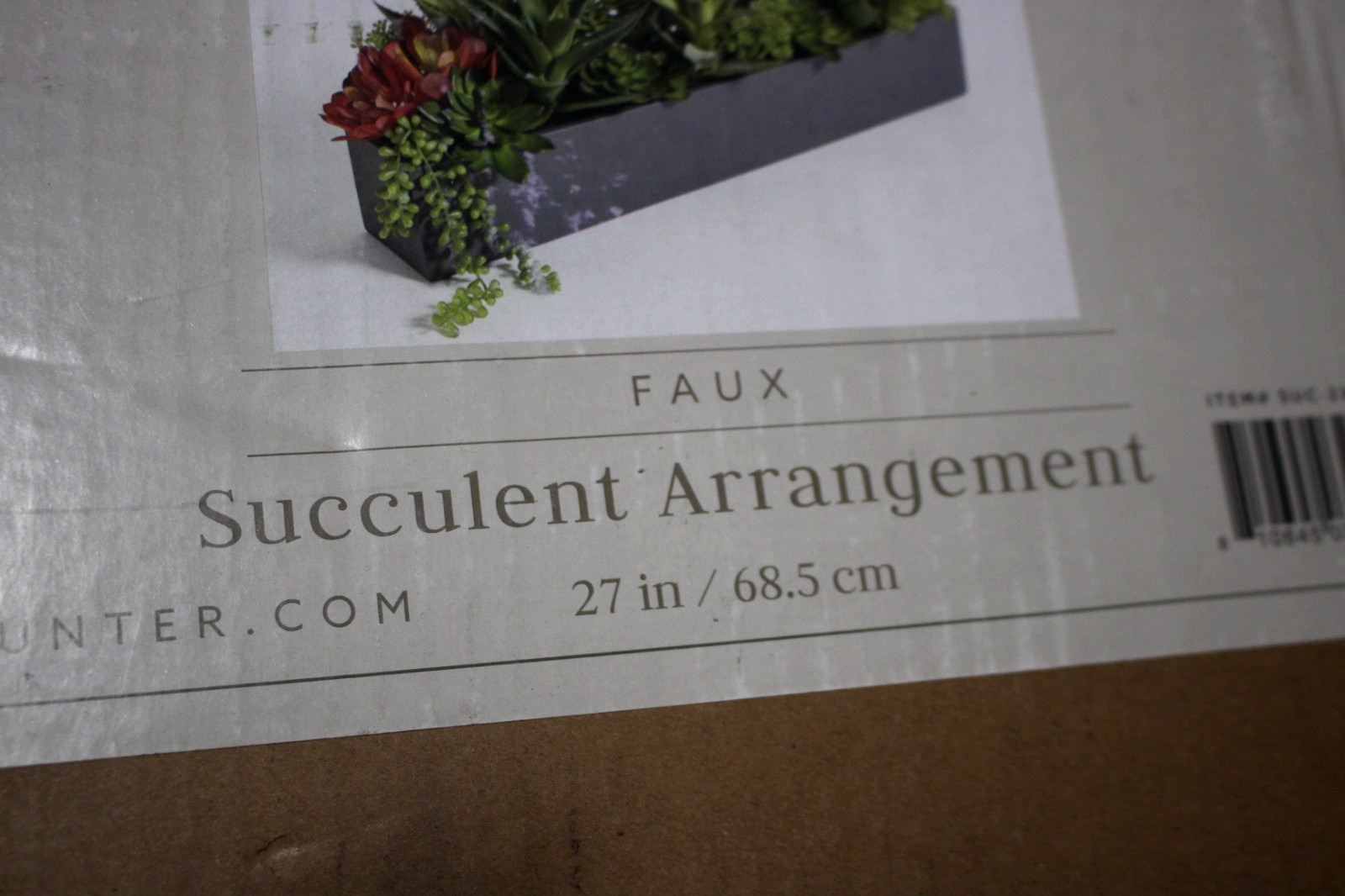 CGH CG HUNTER FAUX SUCCULENT ARRANGEMENT 27″ RECTANGULAR GRAY
