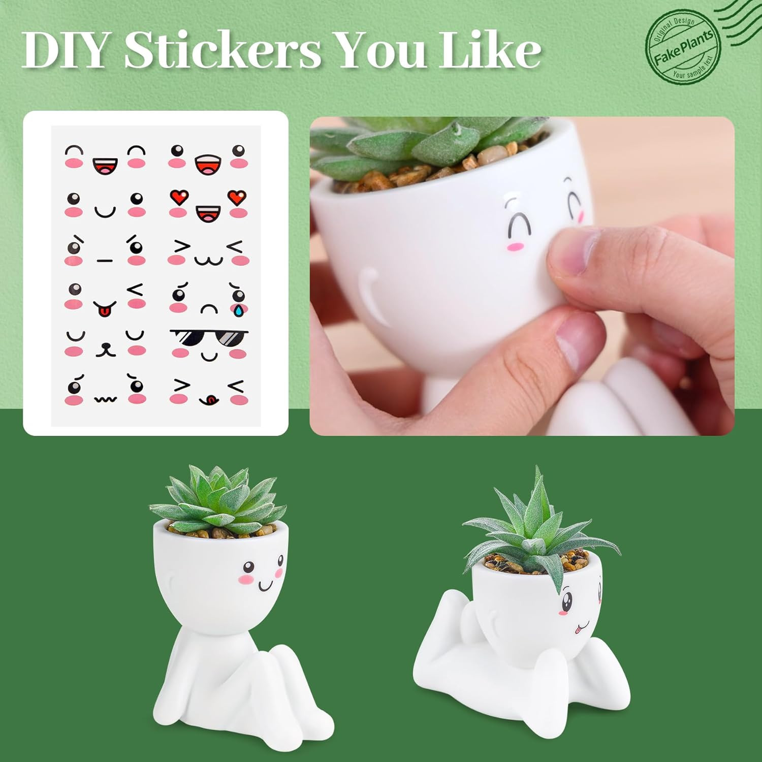 2 Pack Artificial Succulent Plants Fake Greenery Home Office Bathroom Decor