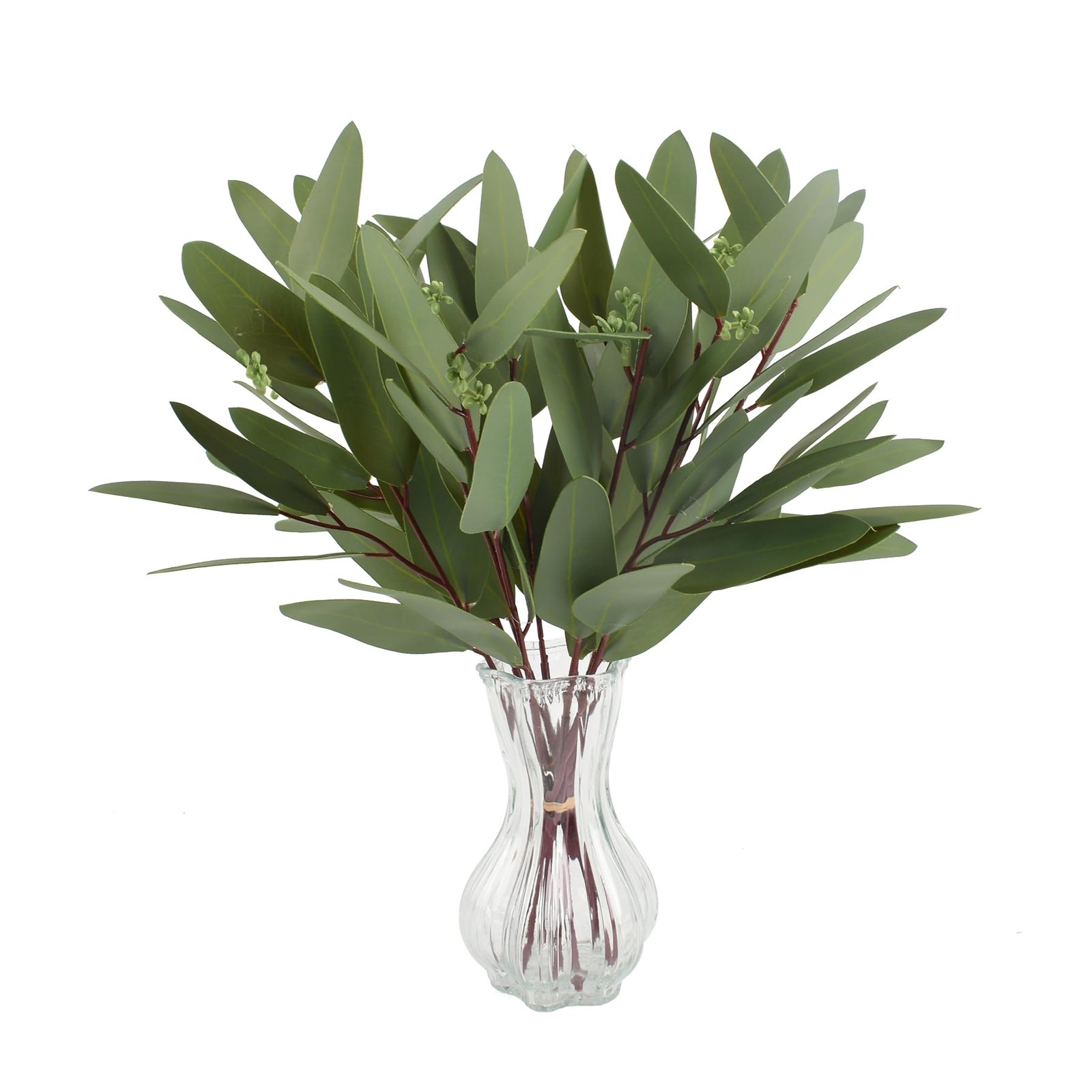Artificial Seed Eucalyptus 10pcs Faux Eucalyptus Stems Leaves Greenery 15 Inc…