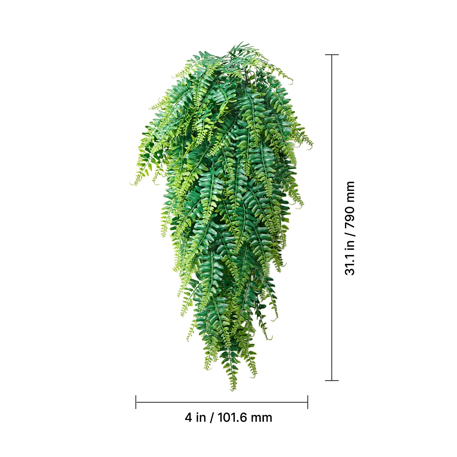 Uimoso 32″ Artificial Hanging Boston Fern Bush for Wall and Event Decor, 12 Pcs
