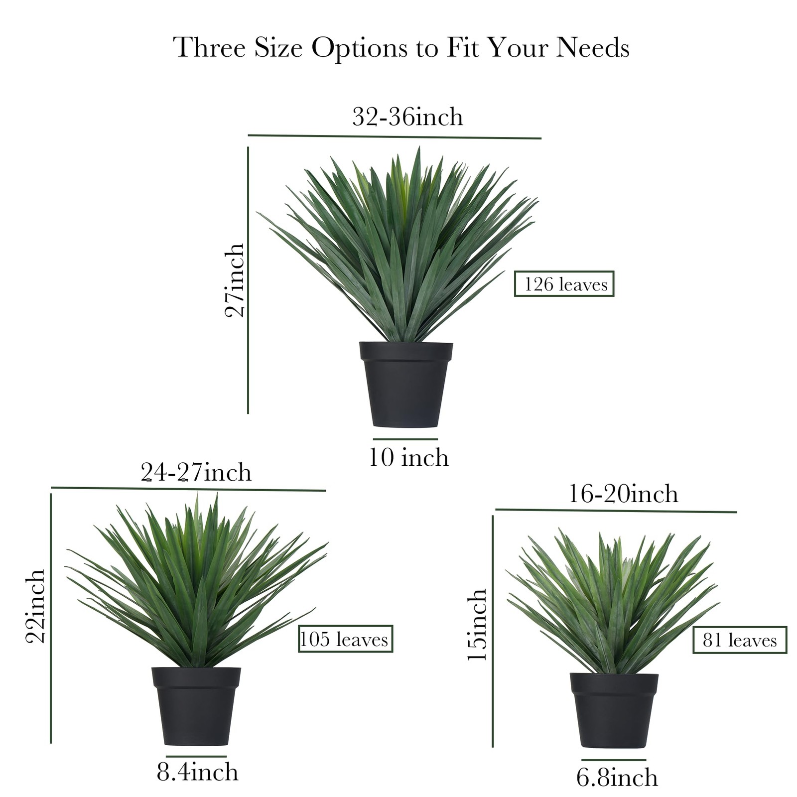 27 Inches Artificial Agave Plant for Indoor & Outdoor – Large Fake Agave Plan…