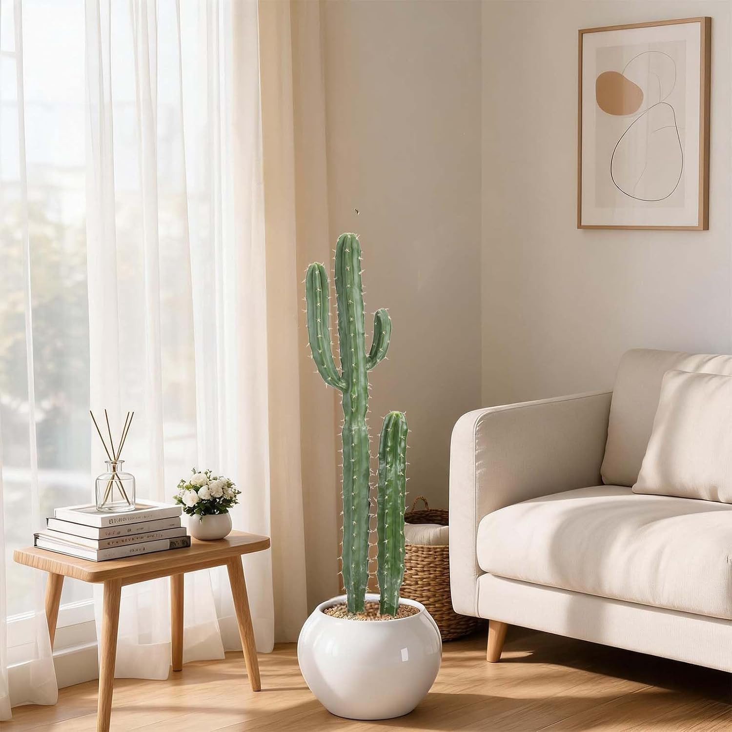 Artificial Cactus 41 INCH Tall Fake Cactus Plants Faux Cacti Saguaro with Plante