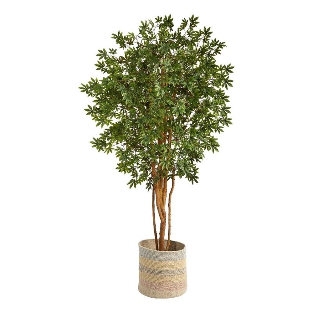 Nearly Natural 6ft Japanese Maple Tree in Natural Cotton Woven Planter