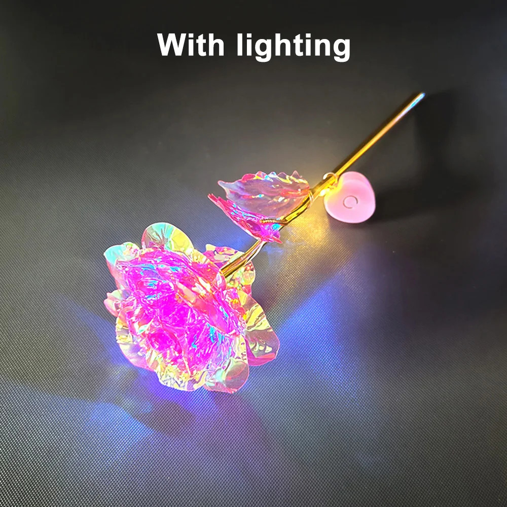 Led Valentine s Day Mother s Day Gift 24K Foil Plated Roses Artifical Flowers