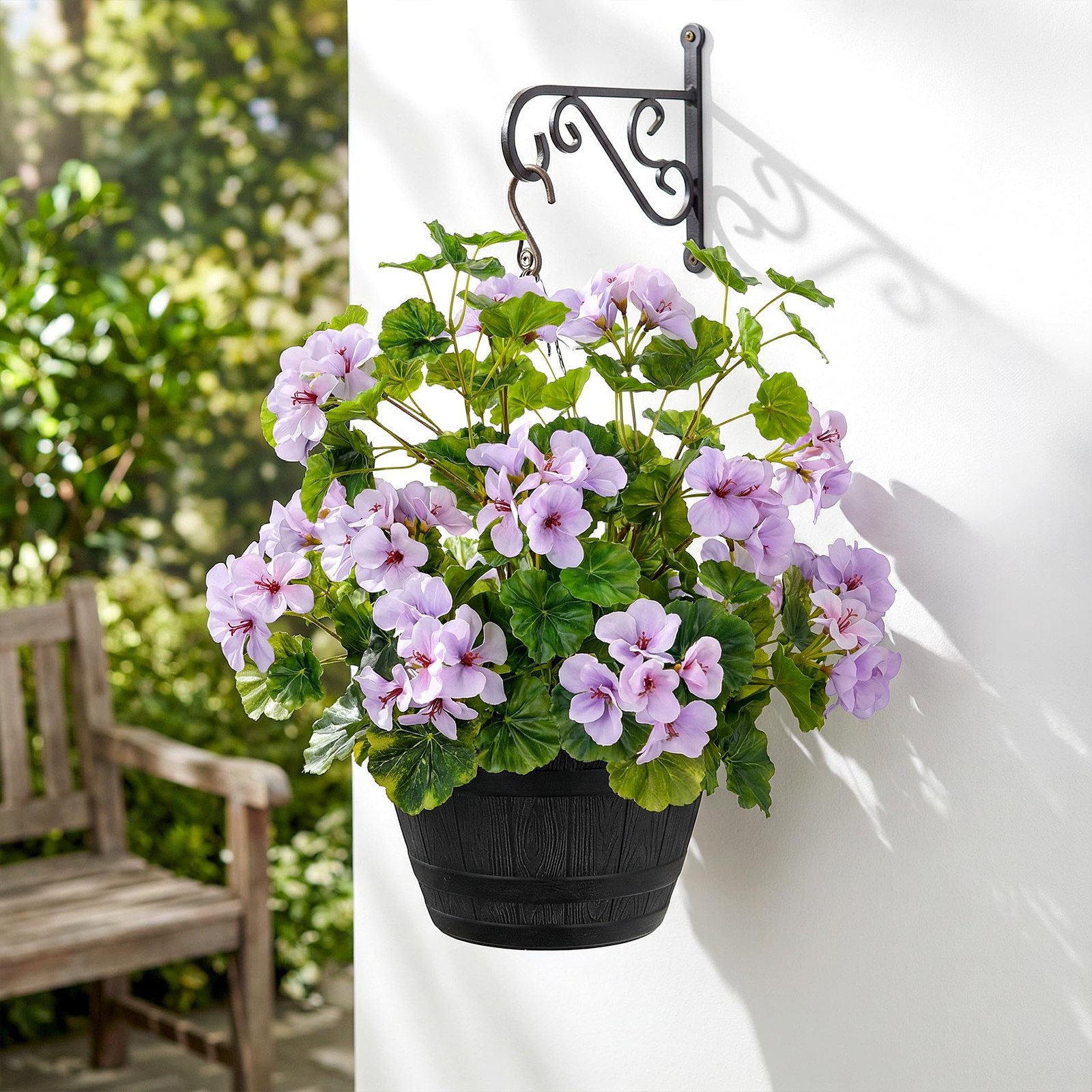 Artificial Geraniums 17.7In UV Resistant Fake Flowers for Indoor Outdoor Decor