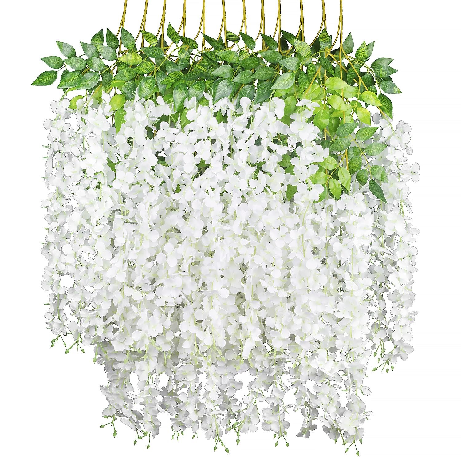 (36 Branches 12 Pack /45 inch /3.7ft Wisteria Hanging Artificial Flowers Fake…