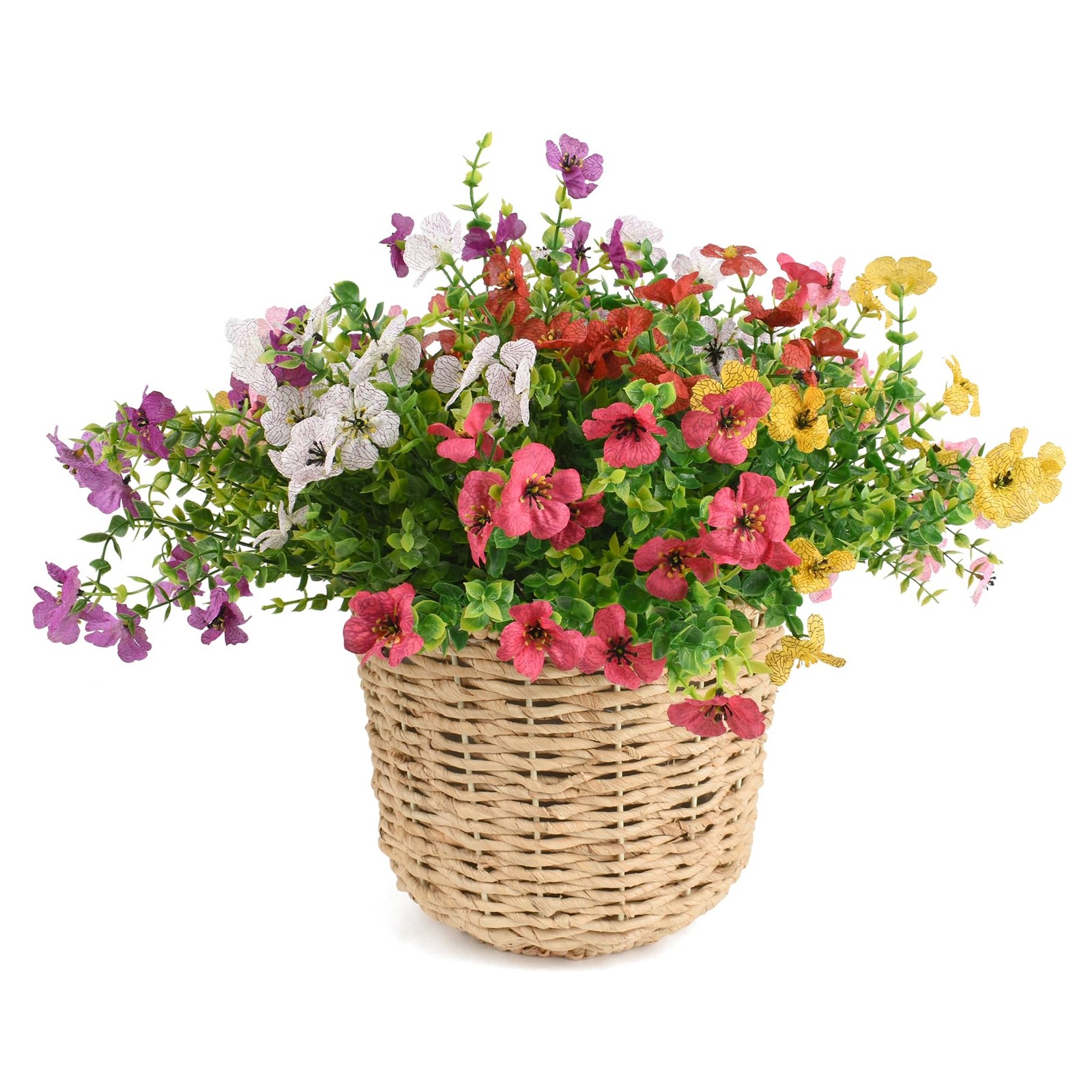 Artificial Flowers Indoor Outdoor, 12 Bundle Faux Hanging Daisy Silk Flowers …
