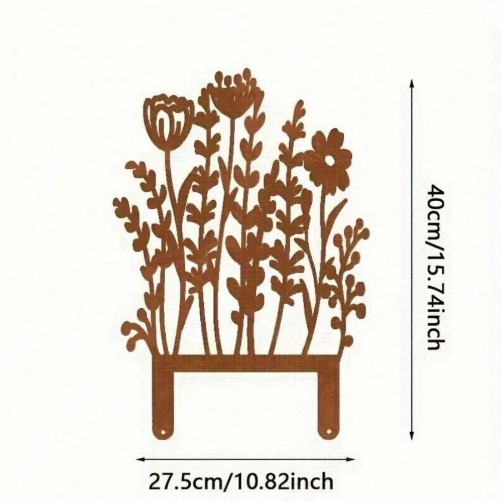 Rustic Metal Garden Stake – Vintage Outdoor Lawn Flower Bed Decor 1pc