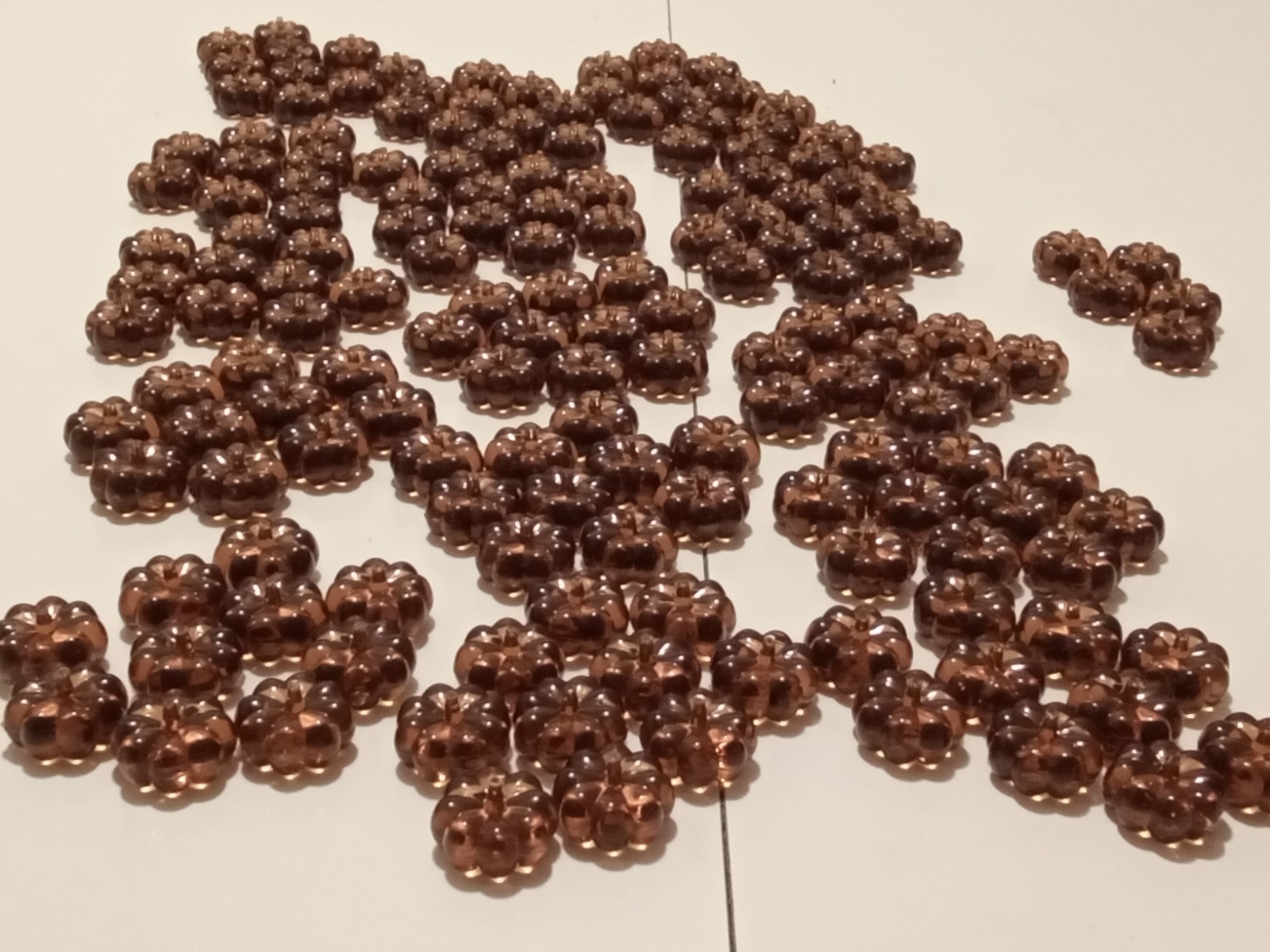MINI PUMPKINS Orange Faux Glass Acrylic Table Scatter Filler 165 pieces