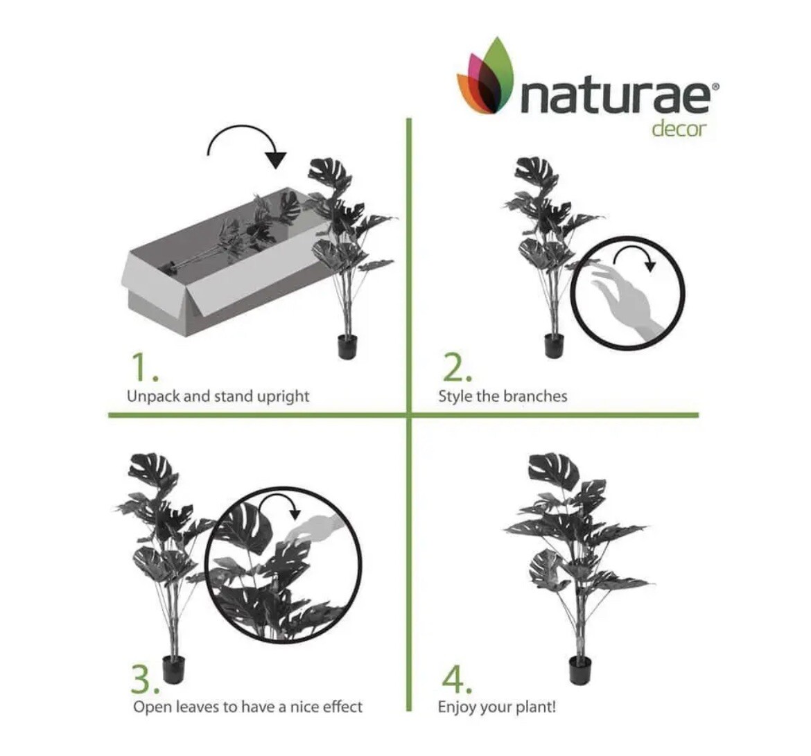naturae decor Artificial Monstera Indoor and Outdoor Plants 47 in UV Resistant