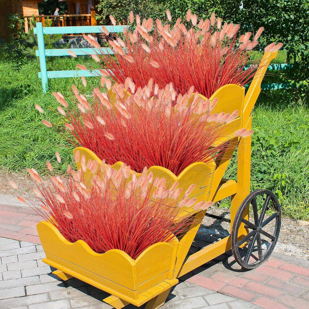 16.5 In. Orange Artificial Plant Wheatgrass Cattails