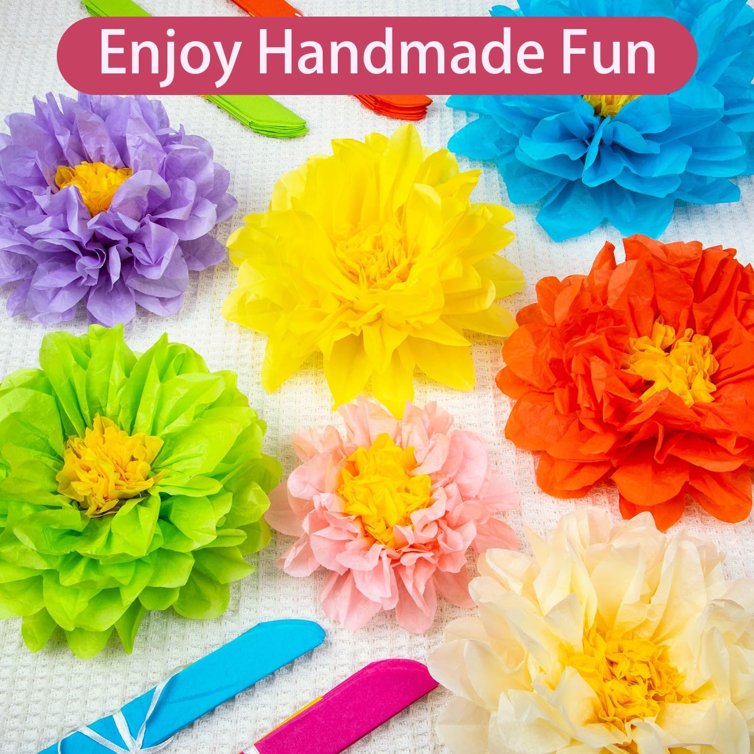 Mexican Paper Flowers Fiesta Tissue Flower Birthday Backdrop Decor 24 PCS