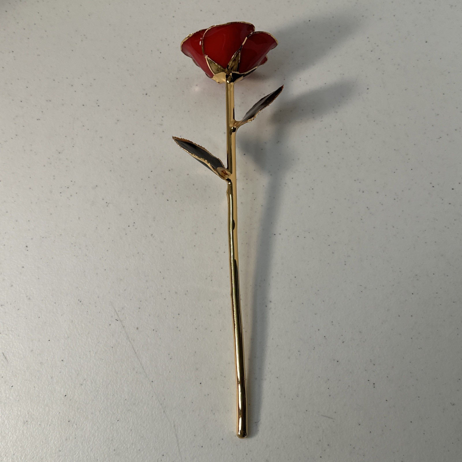 Beautiful Red Steven Singer Jewlers 24Kt Gold Dipped Real Rose