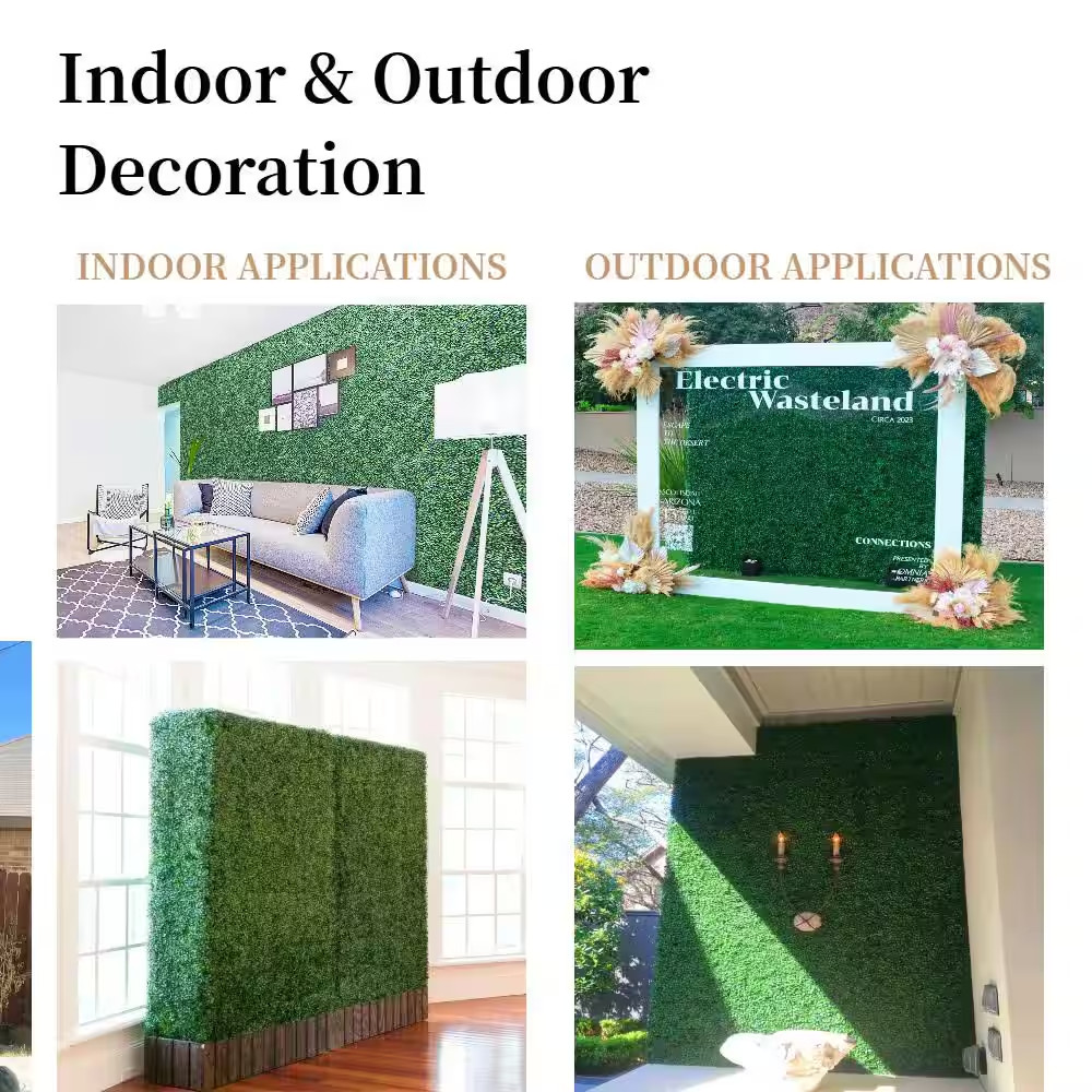 12- Pieces Artificial Grass Wall Panels 20 In. X 20 In. Boxwood Panels Topiary B
