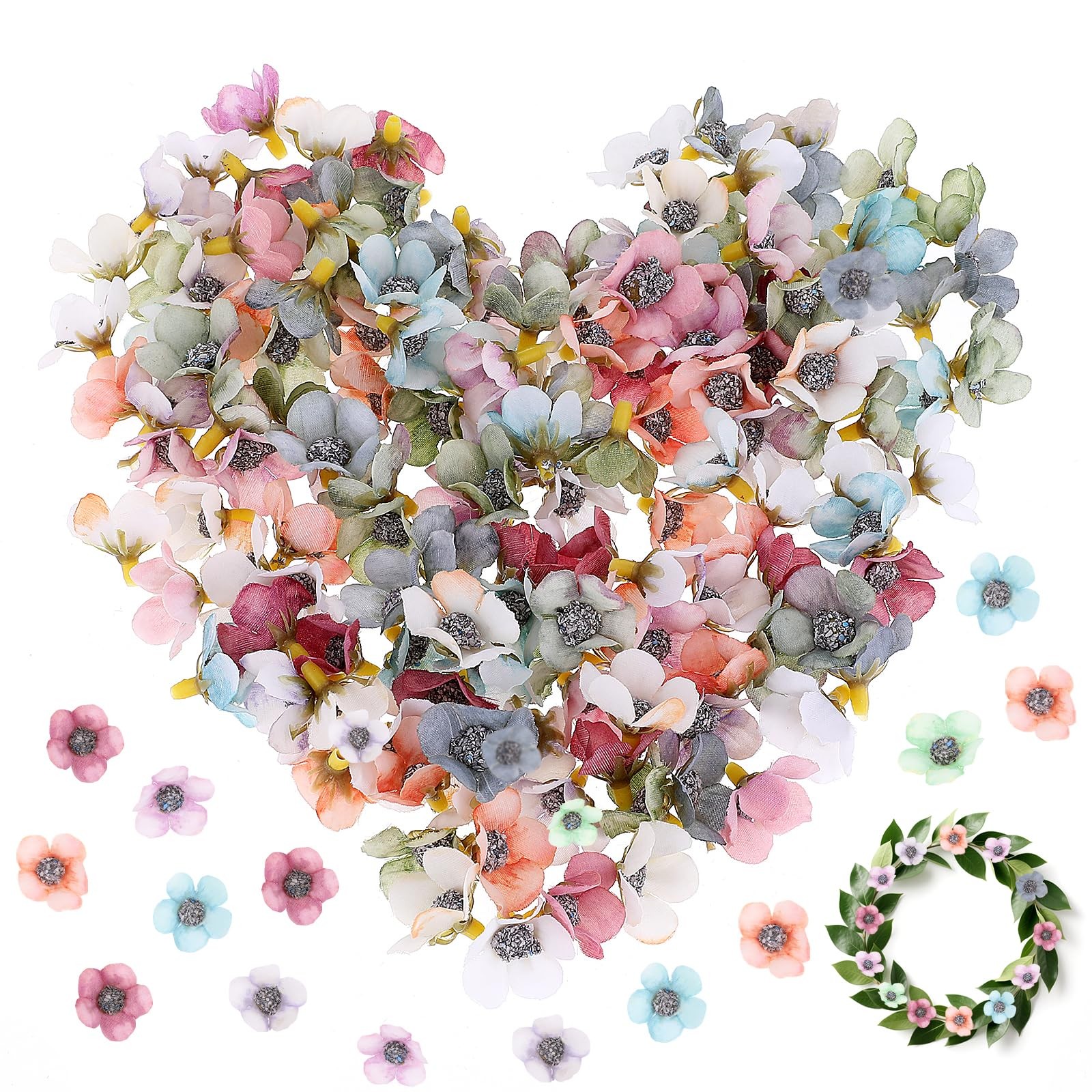 120PCS Small Fake Flowers for Crafts Mini Faux Flower Heads Multicolor Small …