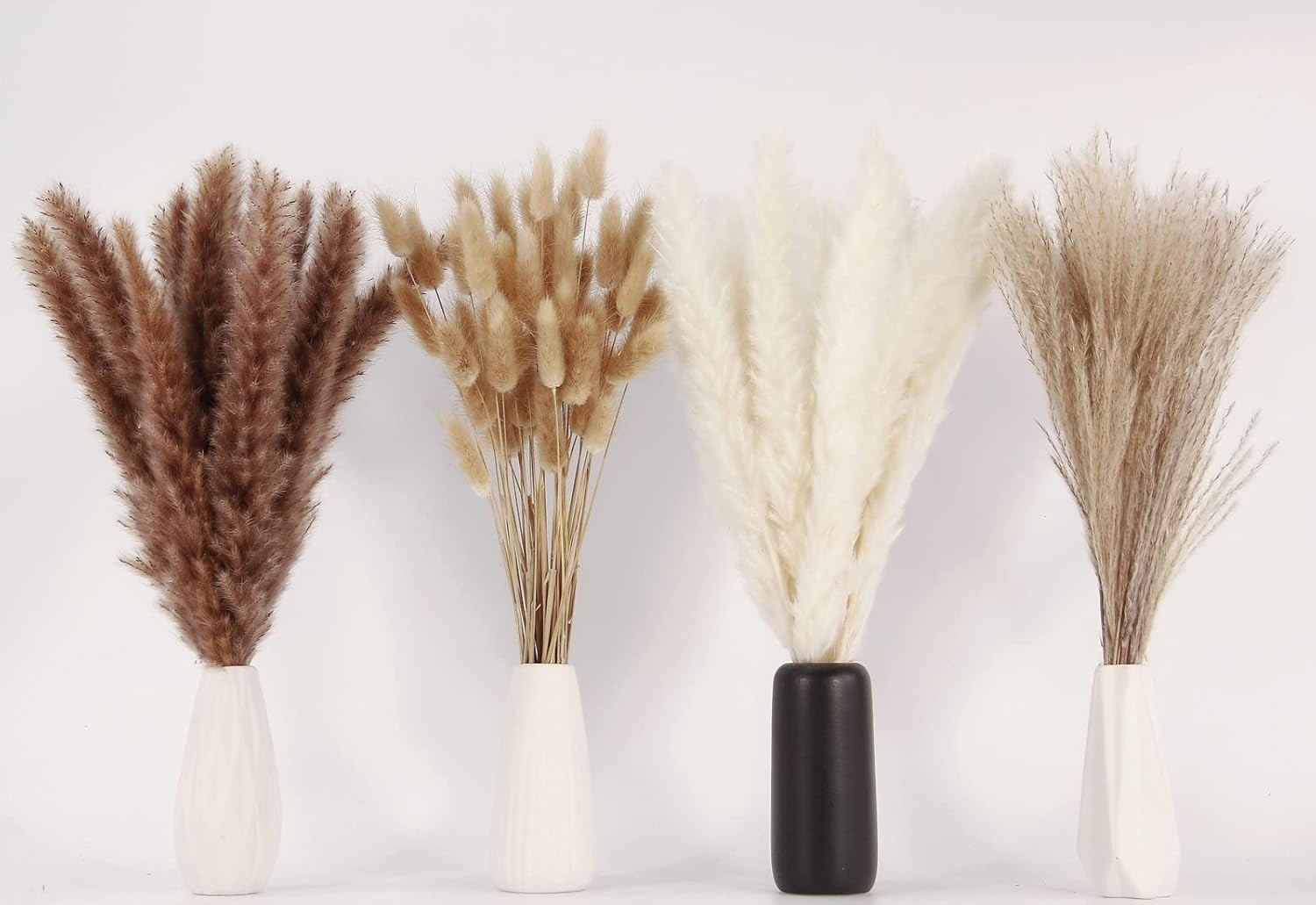 Natural Dried Pampas Grass Arrangement – Includes Bunny Tails, Gift-Ready Decor