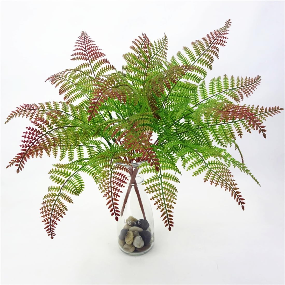 Artificial Fern Plants, Fake Greenery Shrubs Plastic Leaves Bushes Grass Shru…