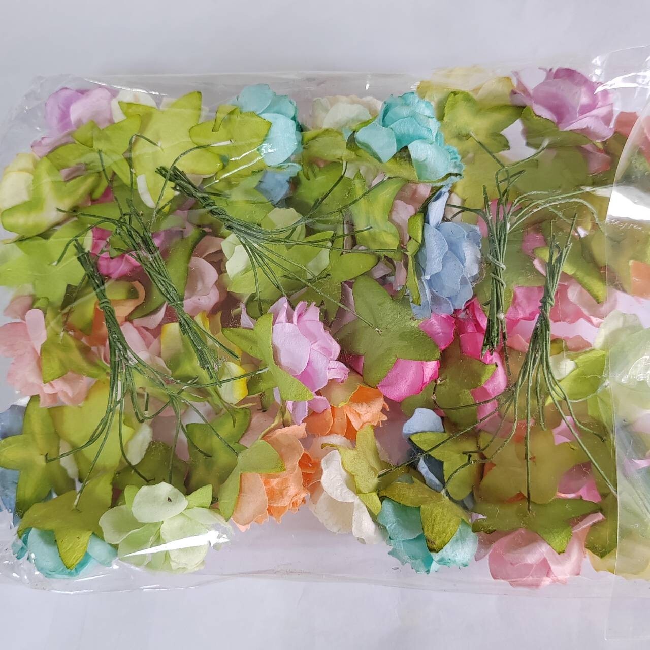 50 Mix Sweety Color Artificial Flowers Rose Flower Paper Flower size 30-35 mm