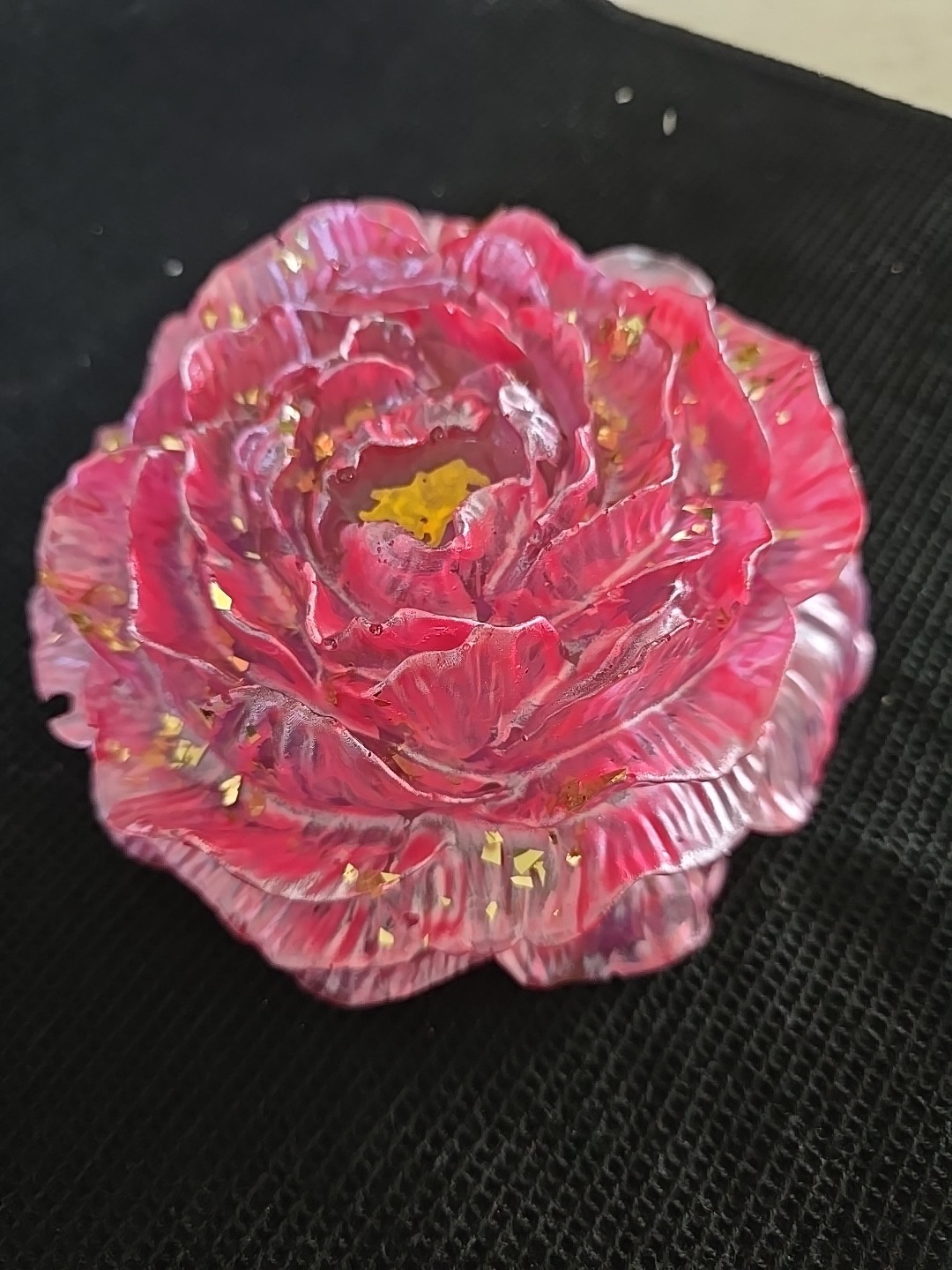 Resin 6 Inch Pink Gold Peony Flower Decoration Gift. 583